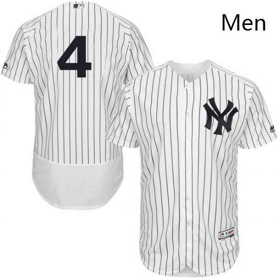 Mens Majestic New York Yankees 4 Lou Gehrig White Home Flex Base Authentic Collection MLB Jersey